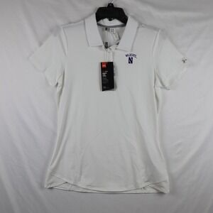Northwestern Wildcats Shirt Womens Medium NCAA Golf Polo UPF 30 Under Armour